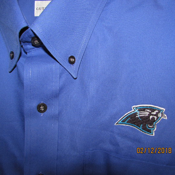 Carolina Panthers Large Cutter Buck Blue Shirt NFL - Picture 2 of 7